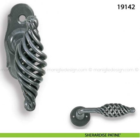 Maniglia in ferro per finestra martellina Metal Style 19142 sherardise patinè