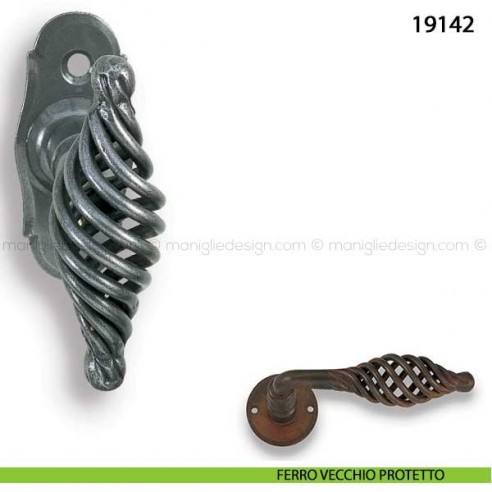 Maniglia in ferro per finestra martellina Metal Style 19142 ferro vecchio protetto
