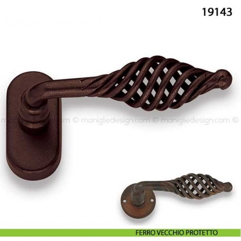 Maniglia in ferro per finestra martellina dk Metal Style 19143 ferro vecchio protetto