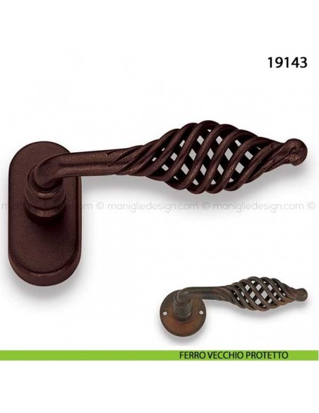 Maniglia in ferro per finestra martellina dk Metal Style 19143 ferro vecchio protetto