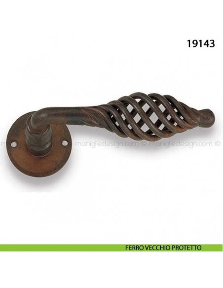 Maniglia in ferro per porta Metal Style 19143 ferro vecchio protetto