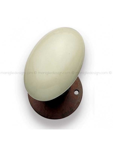 Pomello porcellana champagne girevole per porta Metal Style 19317