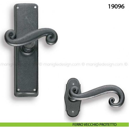Maniglia in ferro per finestra cremonese Metal Style 19096 sherardise patinè
