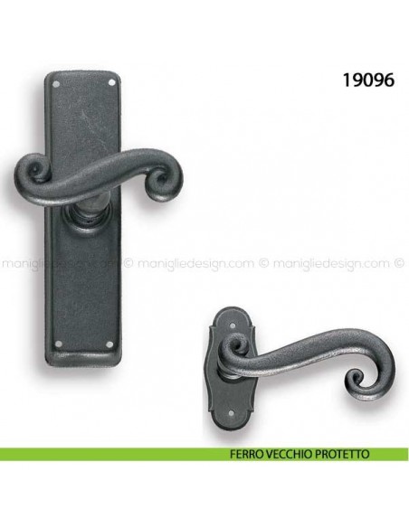 Maniglia in ferro per finestra cremonese Metal Style 19096 sherardise patinè