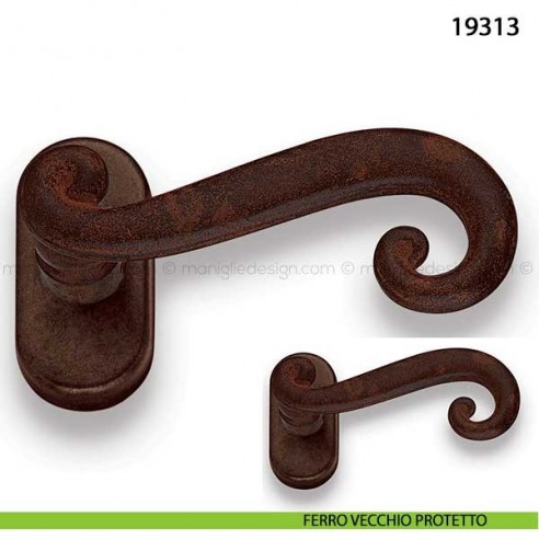 Maniglia in ferro per finestra martellina dk Metal Style 19313 ferro vecchio protetto