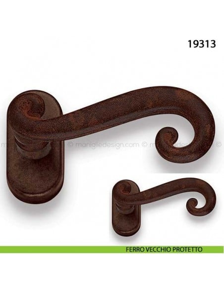 Maniglia in ferro per finestra martellina dk Metal Style 19313 ferro vecchio protetto