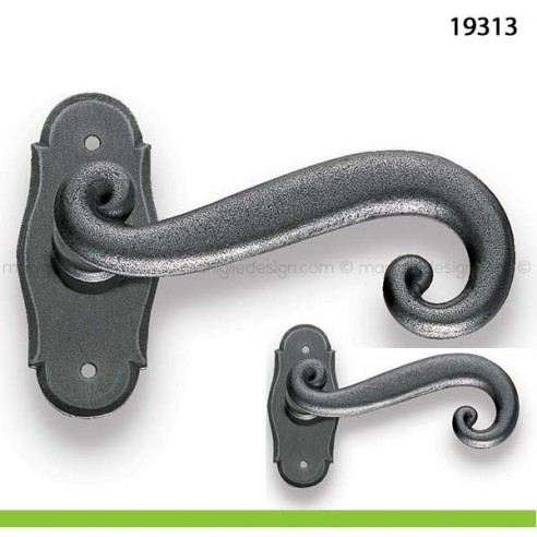 Maniglia in ferro per porta Metal Style 19313 sherardise patinè