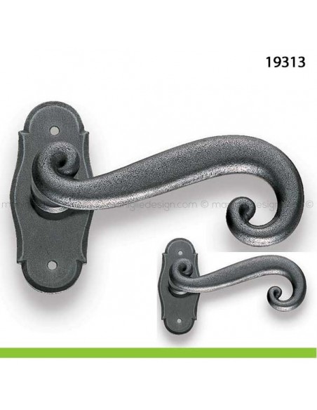 Maniglia in ferro per porta Metal Style 19313 sherardise patinè
