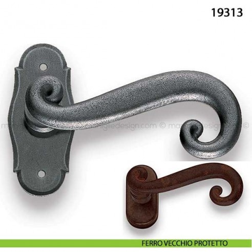 Maniglia in ferro per porta Metal Style 19313 ferro vecchio protetto