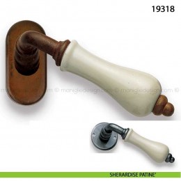 Maniglia porcellana champagne per finestra martellina dk Metal Style 19318 2