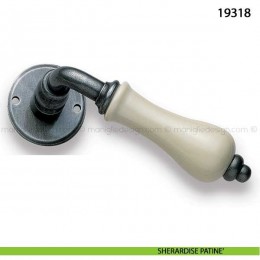 Maniglia porcellana champagne per porta Metal Style 19138 2