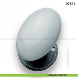 Pomello porcellana bianca girevole per porta Metal Style 19321 2