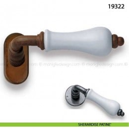 Maniglia porcellana bianca per finestra martellina dk Metal Style 19322 2