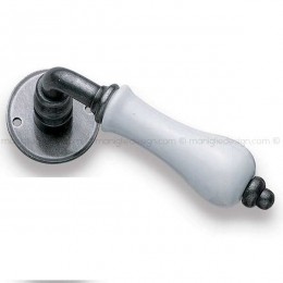 Maniglia porcellana bianca per porta Metal Style 19322