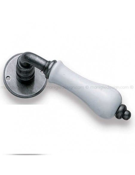 Maniglia porcellana bianca per porta Metal Style 19322