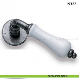 Maniglia porcellana bianca per porta Metal Style 19322 2