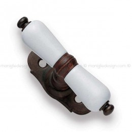 Maniglia porcellana bianca per finestra martellina Metal Style 19323