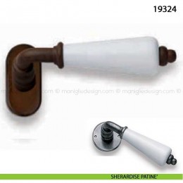 Maniglia porcellana bianca per finestra martellina dk Metal Style 19324 2