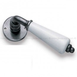 Maniglia porcellana bianca per porta Metal Style 19324