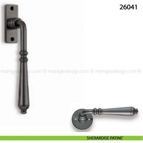Maniglione in ferro per alzante scorrevole Metal Style 26041 sherardise patinè