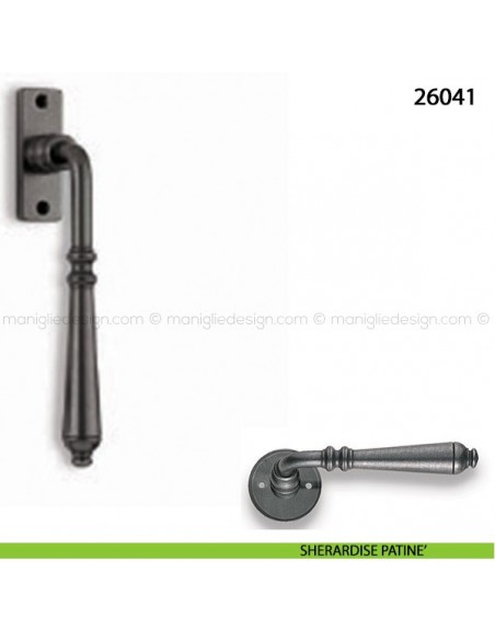Maniglione in ferro per alzante scorrevole Metal Style 26041 sherardise patinè