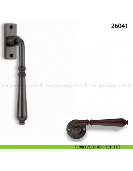 Maniglione in ferro per alzante scorrevole Metal Style 26041 ferro vecchio protetto