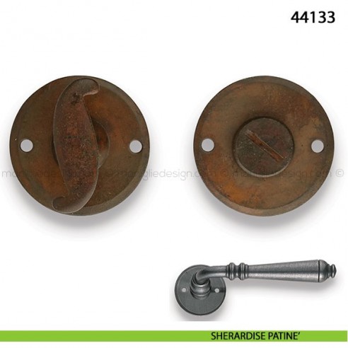 Nottolino per porta in ferro Metal Style 44133 sherardise patinè