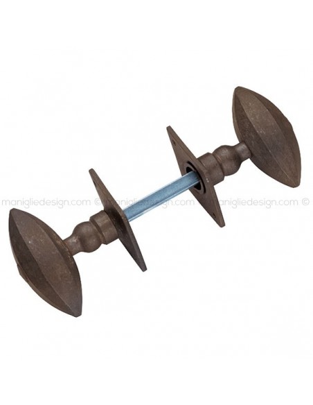 Pomello girevole ferro vecchio per porta Metal Style FE09509