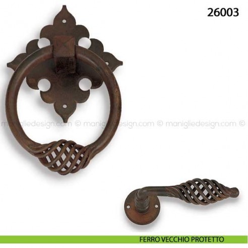 Battente in ferro per porta Metal Style 26003 misura 140x200 mm ferro vecchio protetto