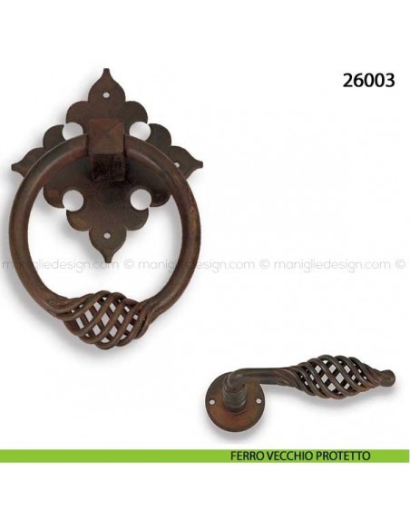 Battente in ferro per porta Metal Style 26003 misura 140x200 mm ferro vecchio protetto