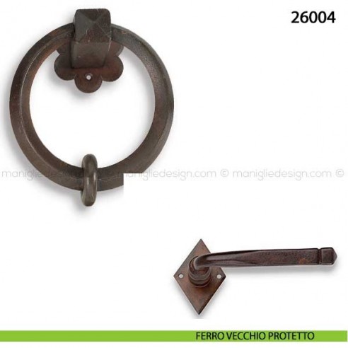 Battente in ferro per porta Metal Style 26004 misura 120x145 mm ferro vecchio protetto