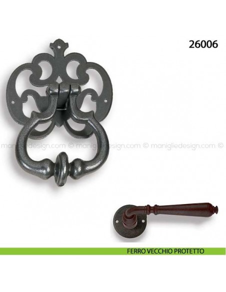Battente in ferro per porta Metal Style 26006 misura 125x180 mm ferro vecchio protetto