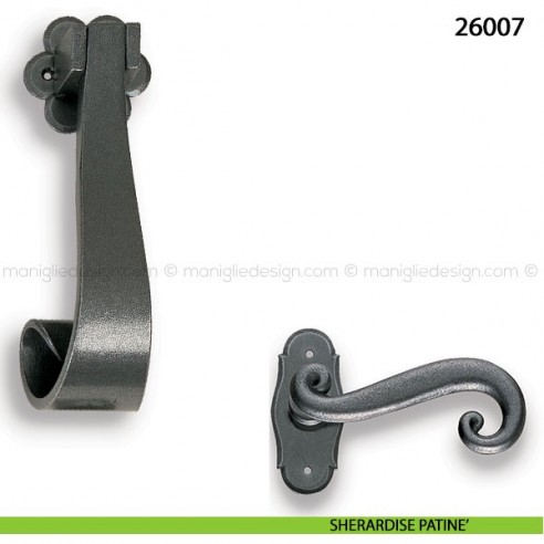 Battente in ferro per porta Metal Style 26007 misura 60x180 mm sherardise patinè