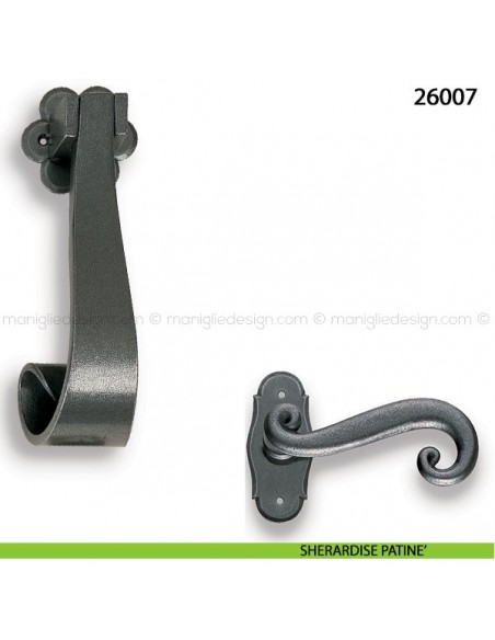 Battente in ferro per porta Metal Style 26007 misura 60x180 mm sherardise patinè