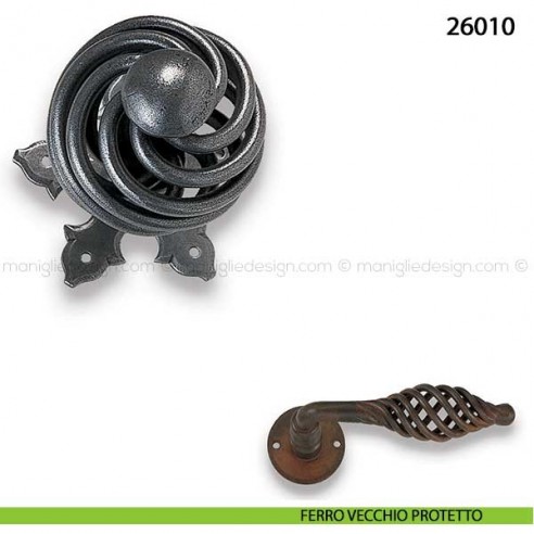 Pomello fisso in ferro per porta Metal Style 26010 ferro vecchio protetto