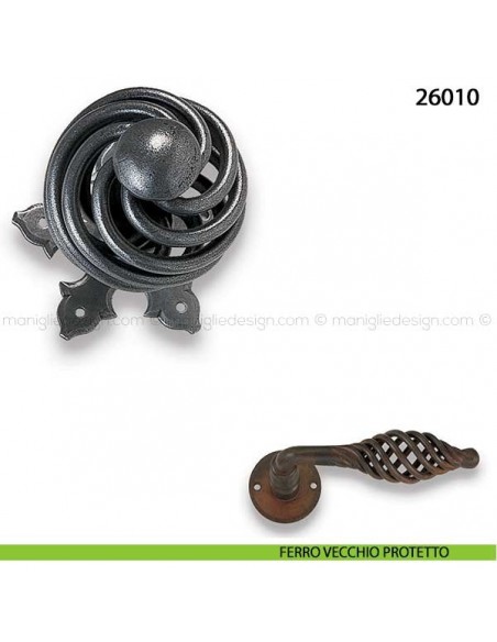 Pomello fisso in ferro per porta Metal Style 26010 ferro vecchio protetto
