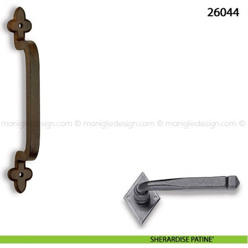 Maniglione in ferro per porta Metal Style 26044 sherardise patinè
