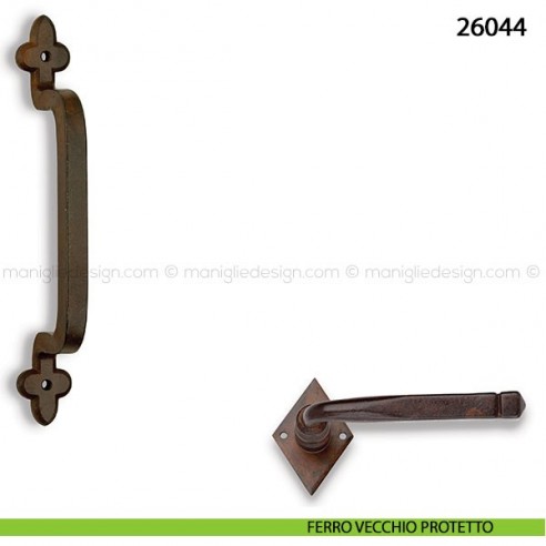 Maniglione in ferro per porta Metal Style 26044 ferro vecchio protetto