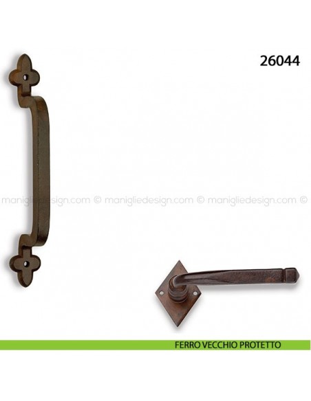Maniglione in ferro per porta Metal Style 26044 ferro vecchio protetto