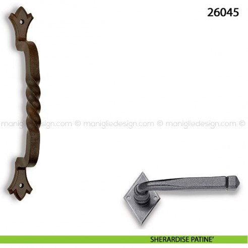 Maniglione in ferro per porta Metal Style 26045 ferro vecchio protetto
