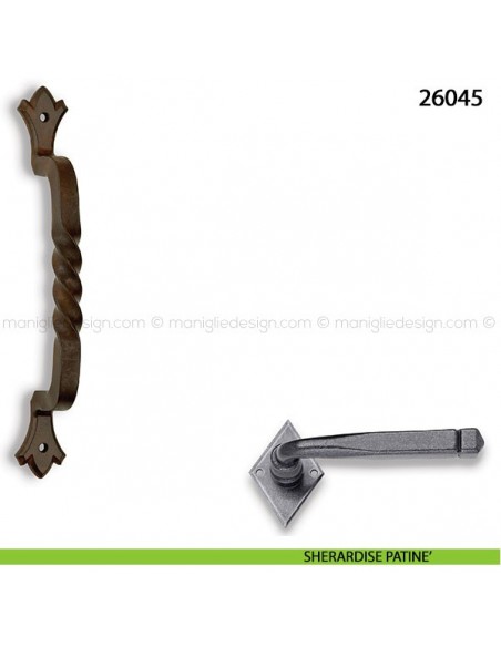 Maniglione in ferro per porta Metal Style 26045 ferro vecchio protetto