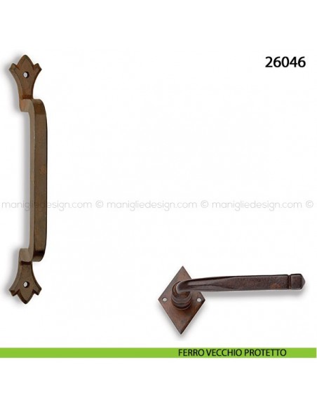 Maniglione in ferro per porta Metal Style 26046 ferro vecchio protetto