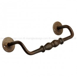 Maniglione zancato ferro vecchio per porta Metal Style FE09097 misura 50x300x80 mm