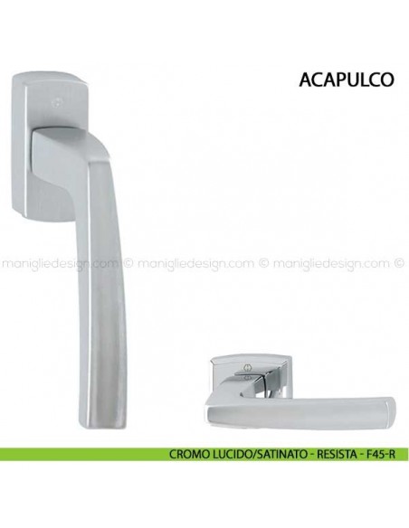 Maniglia per finestra martellina DK Acapulco Hoppe cromo lucido/satinato - F45-R