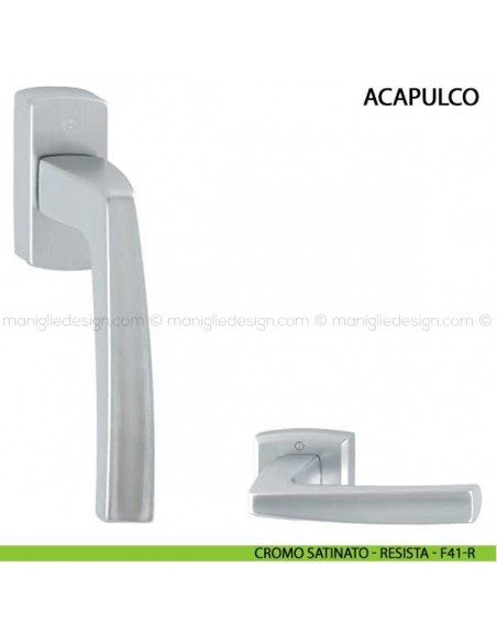 Maniglia per finestra martellina DK Acapulco Hoppe cromo satinato - F41-R
