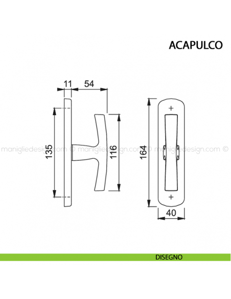 Maniglia per finestra cremonese Acapulco Hoppe disegno