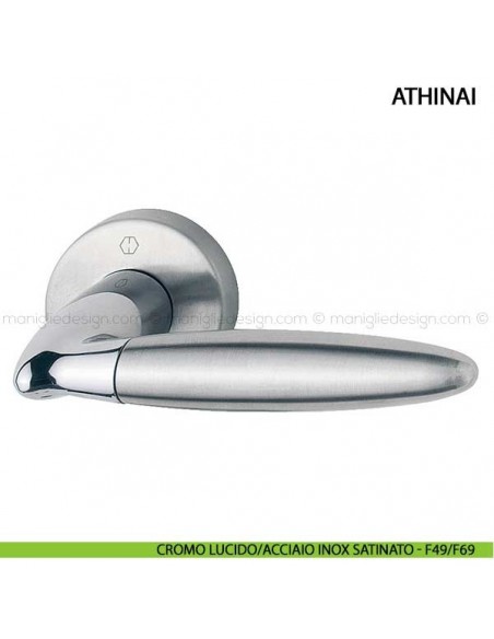 Maniglia per porta Athinai Hoppe cromo lucido/acciaio inox satinato - F49/F69