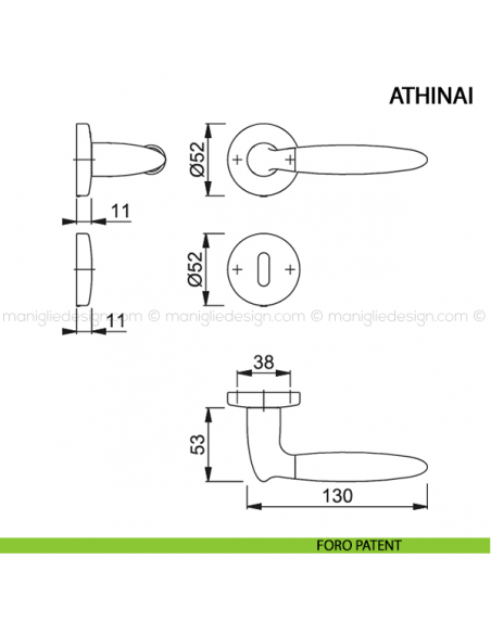 Maniglia per porta Athinai Hoppe foro patent