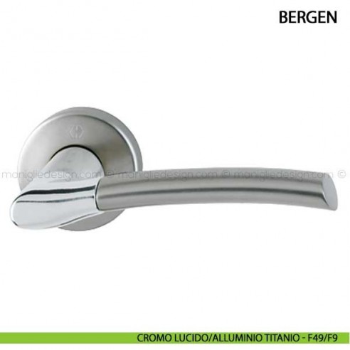 Maniglia per porta Bergen Hoppe cromo lucido/alluminio titanio - F49/F9