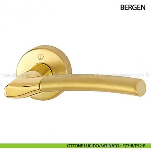 Maniglia per porta Bergen Hoppe ottone lucido/satinato - F77-R/F52-R